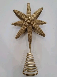 Coton Colors by Laura Johnson Gold Beaded Star Christmas Tree Topper- Beautiful! - Picture 1 of 4