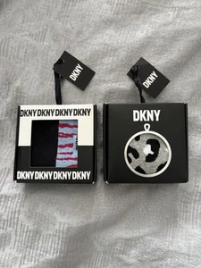 DKNY 2x Ladies Socks UK 4-7 Gift Set Black Animal Print Brand New & Boxed Womens - Picture 1 of 10