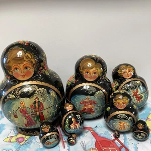 MUÑECA antigua rusa de cuento de hadas pintada a mano firmada 10m-10 Pct - Imagen 1 de 14