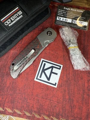 Terzuola Design Custom Knife Factory CKF Eagle Rock Carbon Fiber S90V - Image 1 of 4