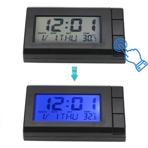 2X Mini Digital LCD Table Auto Car Dashboard Desk Date Time Calendar Small Clock - Picture 1 of 14