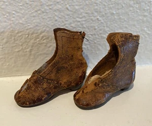Antiche Early Bambole scarpe morbide in pelle tacco - Foto 1 di 3