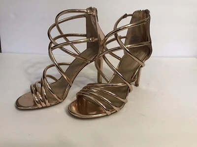 Б/у в отличном состоянии смесь No 6 Розовое золото патент сандалии ремни каблуки туфли размер 6,5 - Изображение 1 из 4