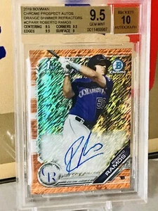 🔥2019 Bowman Chrome Refractor ORANGE Auto ROBERTO RAMOS Rockies BGS 9.5 ⚾️OBO🔥 - Bild 1 von 8