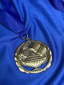 Lamp of Knowledge and Book of Learning Medal Academic Medallion READ - Picture 1 of 13