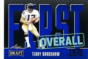 #2 TERRY BRADSHAW 2023 Leaf Draft Football BLUE FIRST OVERALL STEELERS