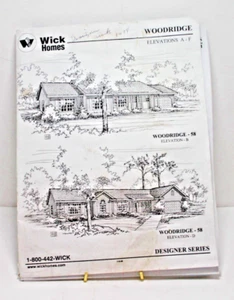 Brochure vintage Wick Homes Woodridge Plan con elevazioni - Foto 1 di 8