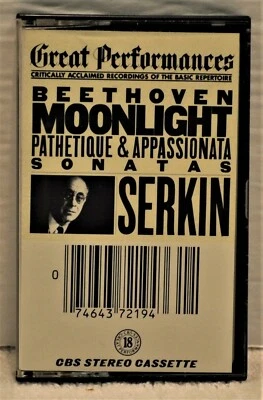 RUDOLF SERKIN  "Plays Beethoven"  1981  Cassette  CBS MYT37219 - Image 1 of 4