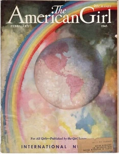 The AMERICAN GIRL Girl Scouts Magazine Feb 1945 Great ADS Illustrations PHOTOS - Picture 1 of 2