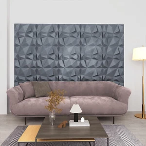 3D Wall Panels 48 pcs 50x50 Diamond Grey 12 m² R9N9 - Picture 1 of 6