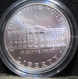 Capsuled Commemorative 90% Silver Dollar $1 No box/COA 1992 White House 200th BU - Picture 1 of 2