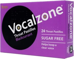 3 Packs of  Vocalzone Throat Pastilles Lozenges  24 Blackcurrant Sugar Free - Picture 1 of 1