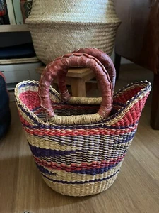 Borsa cestino africana in paglia African straw bag - Foto 1 di 4