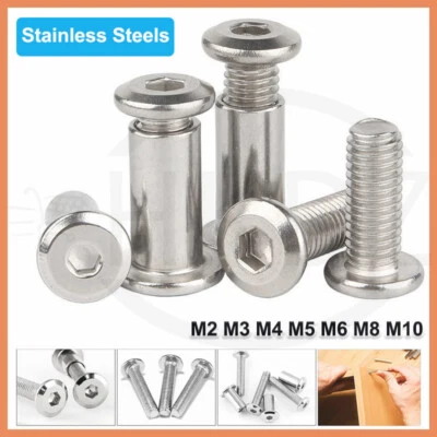 M2 - M10 Möbelschrauben Flachkopfschrauben Hülsenmuttern Edelstahl Innensechskan - Bild 1 von 4