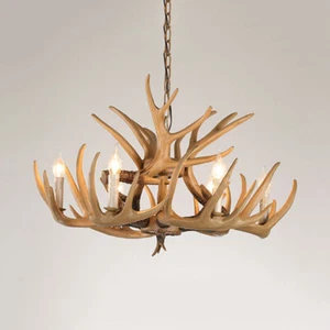 Retro Lodge Pendant Light Chandelier Ceiling Rustic Candle Fixtures Hanging Lamp - Picture 1 of 6