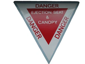 Aufkleber  Bundeswehr  Luftwaffe   DANGER  EJECTION SEAT & CANOPY ca 15  cm - Picture 1 of 1