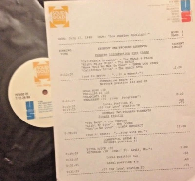 RADIO SHOW 7/27/88 L.A. SPOTLIGHT: EAGLES, BYRDS, BEACH BOYS, LINDA RONSTADT - Image 1 of 2