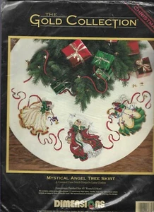 Dimensions Mystical Angels Tree Skirt Kit, Counted Cross Stitch, Sealed, 1995 - Picture 1 of 4