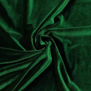 Green Velvet Dress Fabric Plain Material 44/45" Width, Sliky& Soft Fabric 1 YARD - Picture 1 of 3