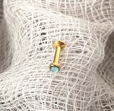 1pc Illuminating Stone Labret Stud Helix Tragus Cartilage Internally Threaded - Image 1 of 4