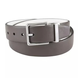 (NWD) Calvin Klein Big Boys Reversible Leather Belt Gray/White Size S (22-24) - Picture 1 of 17