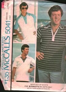 5041 Vintage McCalls SEWING Pattern Mens 1970s Set of Shirts Casual Golf UNCUT - Picture 1 of 2