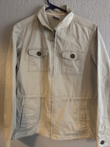 OFF WHITE Columbia Giacca Leggera Donna Cotone Denim Off Bianco Avorio Cappotto Sportivo Medio