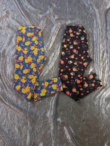 2 Paar Lularoe Leggings TC Tall & Curvy Blumendruck mehrfarbig KOSTENLOSER VERSAND - Bild 1 von 4