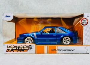🐎🐎Jada Bigtime Muscle 1989 Ford Mustang GT 5.0 Diecast Model Blue 1:24🐎🐎 - Picture 1 of 7