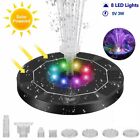 Solar Power Water Pump With LED Light Battery Garden Outdoor Pond Fountain Pool