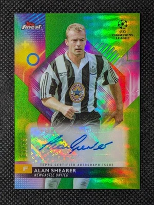 Alan Shearer 2023-24 Topps Finest Green Auto #/99 Newcastle United Foto 1 de 2