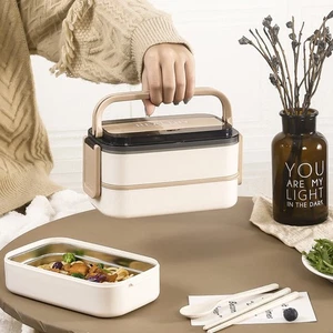Single/Double Layer Food Container Compartmental Food Storage Box  Worker - Picture 1 of 18