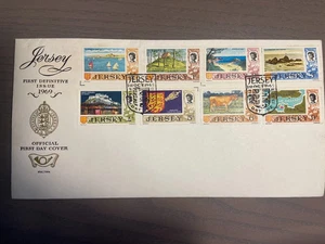 1969 Jersey F.D.C.VARY RARE} of first definitive stamps (8), 1st October - Picture 1 of 1