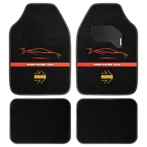 MOMO Racing Floor Mats Black/Red (Set of 4) - Picture 1 of 3