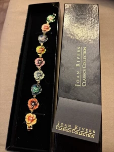 Vintage Joan Rivers Victorian Language of Flower Enamel 8 inch bracelet - Picture 1 of 6