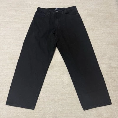 Pantalones de mezclilla holgados Gap negros pierna ancha para hombre 34x30 patinador grunge Y2K lavado oscuro Foto 1 de 4