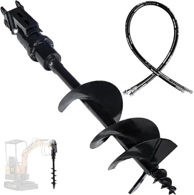 Taladro de barrena de 300 mm para accesorios de mini excavadora de 1 tonelada-2 toneladas con mangueras Foto 1 de 4