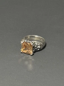 Vintage 925 Sterling Silver Cubic Zirconia Ring Size 6.5 - Picture 1 of 11