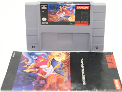 Disney's Aladdin (Super Nintendo SNES, 1993) Cartridge & Manual Authentic - Image 1 of 4