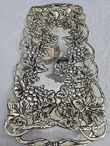 GODINGER SILVER PLATED GRAPE VINE TRAY WITH HANDLES used - Picture 1 of 7