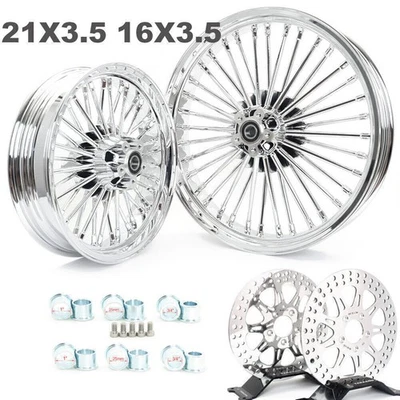 Ruedas y rotores de radios gruesos 21x3,5 16x3,5 para Harley Softail Heritage Deluxe FLSTF Foto 1 de 4