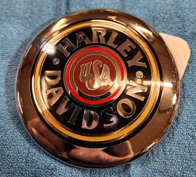 Emblema del tanque de gasolina Harley Davidson, rayas rojas y doradas, SOLO UNO Foto 1 de 2
