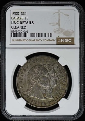 LAFAYETTE 1900 Silver Commemorative S$1 NGC UNC Details - Image 1 of 2