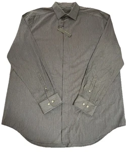 Perry Ellis L/S Hemd mit Knopfleiste Größe XLT Baumwolle türkis/schwarz Nadelstreifen neu mit Etikett - Bild 1 von 9