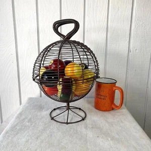 ATQ Restored, French Wire Salad / Egg Basket with VTC Billiard Balls Centerpiece - Picture 1 of 6