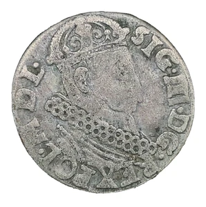 1621 POLAND(RIGA) SIGIZMUND III 3 GROSCHEN (GROSSUS)(TROJAK) Rotated Die Reverse - Picture 1 of 2