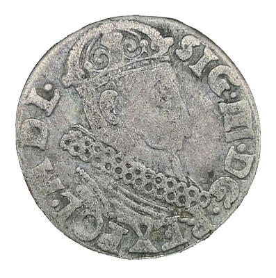 1621 POLAND(RIGA) SIGIZMUND III 3 GROSCHEN (GROSSUS)(TROJAK) Rotated Die Reverse - Image 1 of 2