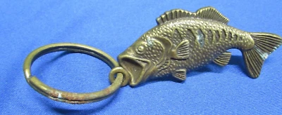 Bass Keychain North American Fishing Club Brass Sculpted Fish Keyring Gift - Изображение 1 из 4