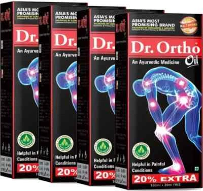 Dr. Ortho AYURVEDIC JOINT PAIN MASSAGE Oil (Pack of 4) Liquid (4 x 120 ml)