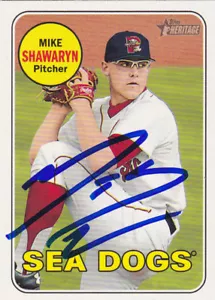 MIKE SHAWARYN PORTLAND SEA DOGS SIGNED HERITAGE MINOR LEAGUE CARD BOSTON RED SOX - Picture 1 of 1